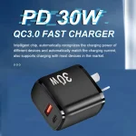 PD30W USB-C / Type-C + QC3.0 USB Charger with 1m USB to Type-C Data Cable, AU Plug, AU Plug + USB to Type-C Cable - Image 6