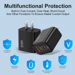 45PQ 45W PD25W + QC3.0 20W USB Super Fast Charger with Type-C to Type-C Cable, US Plug, US Plug + Type-C to Type-C Cable - Image 6