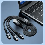 ENKAY 3-in-1 6A USB to Type-C / 8 Pin / Micro USB Multifunction Fast Charging Cable, 1m, 2m - Image 9