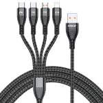 ENKAY 4-in-1 6A USB-A to Type-C / 8 Pin / Micro USB Multifunction Fast Charging Cable, 1m, 2m