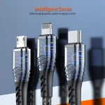 ENKAY 4-in-1 6A USB-A to Type-C / 8 Pin / Micro USB Multifunction Fast Charging Cable, 1m, 2m - Image 5