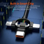 ENKAY 66W Reversible USB to Type-C / 8 Pin / Micro USB Elastic Spring Fast Charging Cable, Length 1.5m, 3 in 1 Type-A, 3 in 1 Type-B - Image 3