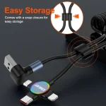 ENKAY 66W Reversible USB to Type-C / 8 Pin / Micro USB Elastic Spring Fast Charging Cable, Length 1.5m, 3 in 1 Type-A, 3 in 1 Type-B - Image 7