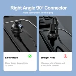 ENKAY 66W Reversible USB to Type-C / 8 Pin / Micro USB Elastic Spring Fast Charging Cable, Length 1.5m, 3 in 1 Type-A, 3 in 1 Type-B - Image 9