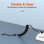 ENKAY 66W Reversible USB to Type-C / 8 Pin / Micro USB Elastic Spring Fast Charging Cable, Length 1.5m, 3 in 1 Type-A, 3 in 1 Type-B - Image 10