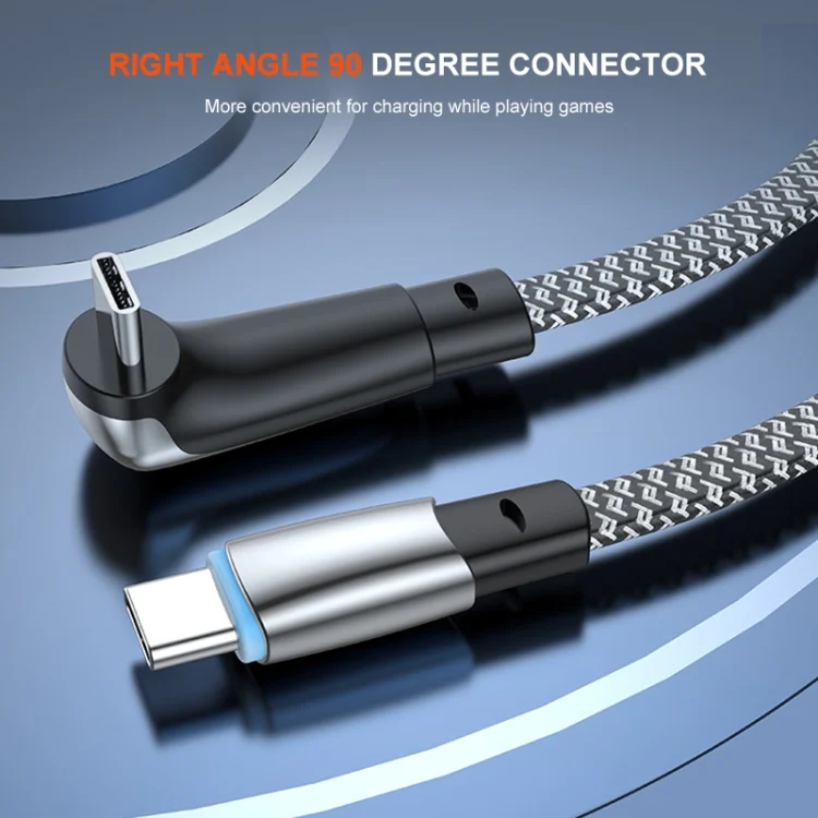 SYA002452701_B2.webp ENKAY PD30W Elbow Type-C to 8 Pin Fast Charging Data Braid Cable with Indicator Light, 0.5m, 1.2m, 2m - Image 3