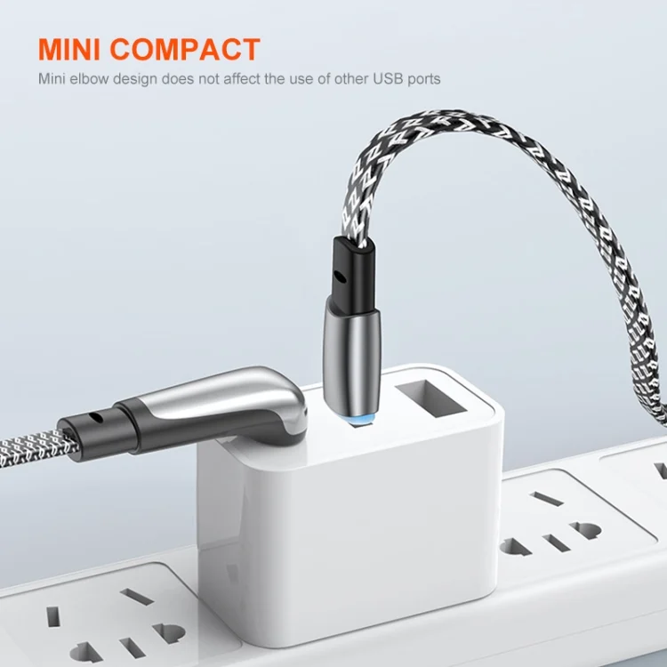 SYA002452701_B3.webp ENKAY PD30W Elbow Type-C to 8 Pin Fast Charging Data Braid Cable with Indicator Light, 0.5m, 1.2m, 2m - Image 4