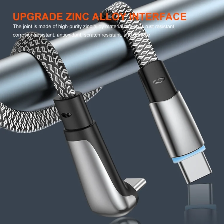 SYA002452701_B4.webp ENKAY PD30W Elbow Type-C to 8 Pin Fast Charging Data Braid Cable with Indicator Light, 0.5m, 1.2m, 2m - Image 5