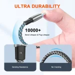 ENKAY PD30W Elbow Type-C to 8 Pin Fast Charging Data Braid Cable with Indicator Light, 0.5m, 1.2m, 2m - Image 9