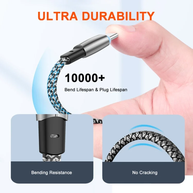 SYA002452701_B8.webp ENKAY PD30W Elbow Type-C to 8 Pin Fast Charging Data Braid Cable with Indicator Light, 0.5m, 1.2m, 2m - Image 9
