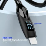 ENKAY 2.4A USB to 8 Pin Fast Charging Data Silicone Cable with LED Display, 1m, 2m - Image 3