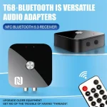 T68 3.5mm / RCA Vintage Audio Amplifier Wireless Bluetooth NFC Audio Adapter - Image 2