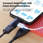 JS-103 8 Pin Male to USB+Type-C Female OTG Adapter - Image 2