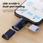 JS-103 8 Pin Male to USB+Type-C Female OTG Adapter - Image 4