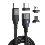 ENKAY 3 in 1 PD100W Type-C to Type-C / 8 Pin / Micro USB Magnetic Fast Charging Cable, 1m, 1.8m
