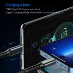 ENKAY 3-in-1 5A USB to Type-C / 8 Pin / Micro USB Fast Charging Cable with Indicator Light, Length: 1.2m - Image 4