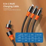 ENKAY 6-in-1 5A USB + Type-C to Type-C / 8 Pin / Micro USB Multifunction Fast Charging Cable, Length:1.2m, ENK-CB166 - Image 2