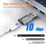 ENKAY ENK-AT118 Aluminium Alloy Male USB 3.1 to Female Type-C Data Adapter Converter Support Fast Charging - Image 4
