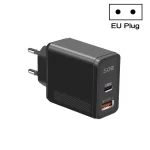 QC5.0 USB / PD25W Type-C Super Fast Charging Full Protocol Phone Charger, EU Plug, EU Plug