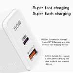 QC5.0 USB / PD25W Type-C Super Fast Charging Full Protocol Phone Charger, EU Plug, EU Plug - Image 3