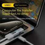 USB-C / Type-C Male to Type-C + USB3.2 Female 10Gbps Data OTG Converter PD 100W Charging Adapter, Type-C + USB - Image 4