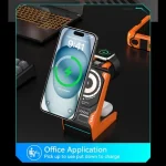 T21 3 in 1 Mecha Charger Mobile Phone Watch Earphone Desktop Wireless Charging Dock Station - Image 6