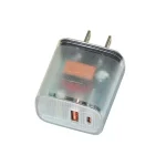 Transparent PD3.0 Type-C + QC3.0 USB Mobile Phone Charger, US Plug, US Plug
