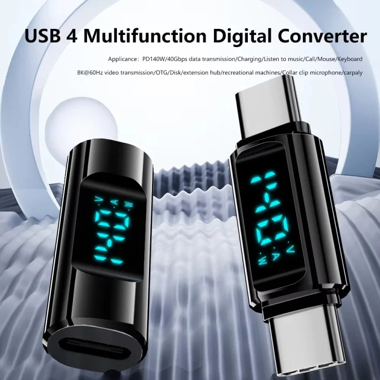 SYA0026219_B2.webp 40Gbps Data Transmission PD140W Digital Display Adapter, Type-C Male to Type-C Male, Type-C Female to Type-C Female - Image 3