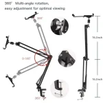 XWJ005 Adjustable Desk Clamp Bracket 360 Degrees Rotatable Tablet Phone Holder - Image 2