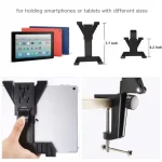 XWJ005 Adjustable Desk Clamp Bracket 360 Degrees Rotatable Tablet Phone Holder - Image 4