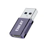ENKAY ENK-AT119 Aluminium Alloy Male USB 3.0 to Female Type-C Data Adapter Converter Support Fast Charging, ENK-AT119