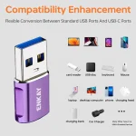 ENKAY ENK-AT119 Aluminium Alloy Male USB 3.0 to Female Type-C Data Adapter Converter Support Fast Charging, ENK-AT119 - Image 4