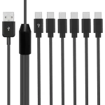 JUNSUNMAY 6 in 1 USB 2.0 to Type-C Splitter Cable, 0.5m, 1.5m