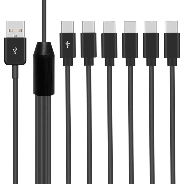 JUNSUNMAY 6 in 1 USB 2.0 to Type-C Splitter Cable, 0.5m, 1.5m