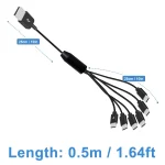 JUNSUNMAY 6 in 1 USB 2.0 to Type-C Splitter Cable, 0.5m, 1.5m - Image 7