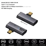 USB-C / Type-C Male to Dual Type-C Female USB3.2/10Gbps OTG Converter PD100W Charging Adapter, Dual Type-C - Image 7