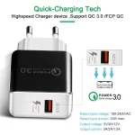 1USB QC 3.0 Wire Drawing Quick Charger EU Plug, QC 3.0 Black, QC 3.0 White - Image 4