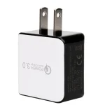 1USB QC 3.0 Wire Drawing Quick Charger US Plug, black, white - Image 2