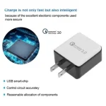 1USB QC 3.0 Wire Drawing Quick Charger US Plug, black, white - Image 5