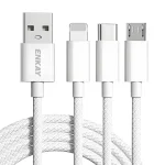 ENKAY CB173 3-in-1 Candy Color 60W USB to 8 Pin / Type-C / Micro USB Charging Data Cable, 1m, 1.5m
