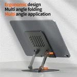 L8 2 in 1 360 Degree Rotating Foldable Desktop Phone Tablet Metal Cooling Holder - Image 11