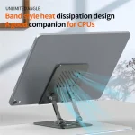L8 2 in 1 360 Degree Rotating Foldable Desktop Phone Tablet Metal Cooling Holder - Image 9