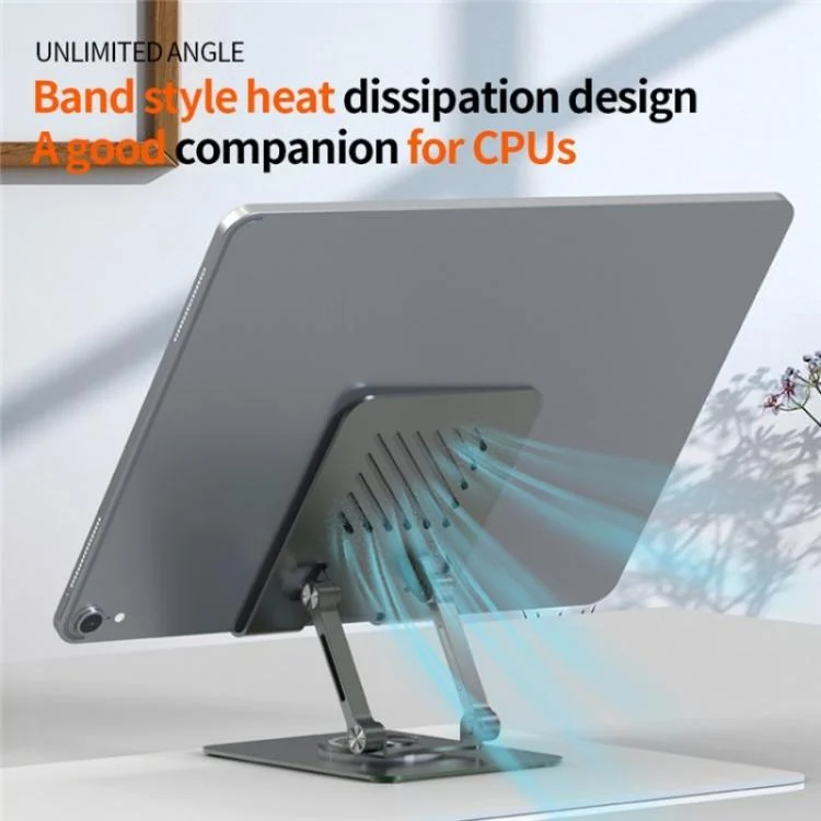 SYA0027875_8.webp L8 2 in 1 360 Degree Rotating Foldable Desktop Phone Tablet Metal Cooling Holder - Image 9