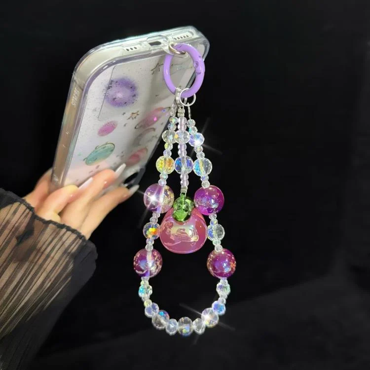 SYA0028125_B4.webp Large Peach Foil Bead Phone Chain - Image 5