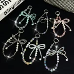 Diamond Crystal Bow Crystal Pearl Phone Chain - Image 2