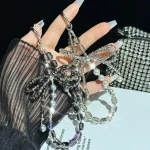 Diamond Crystal Bow Crystal Pearl Phone Chain - Image 5