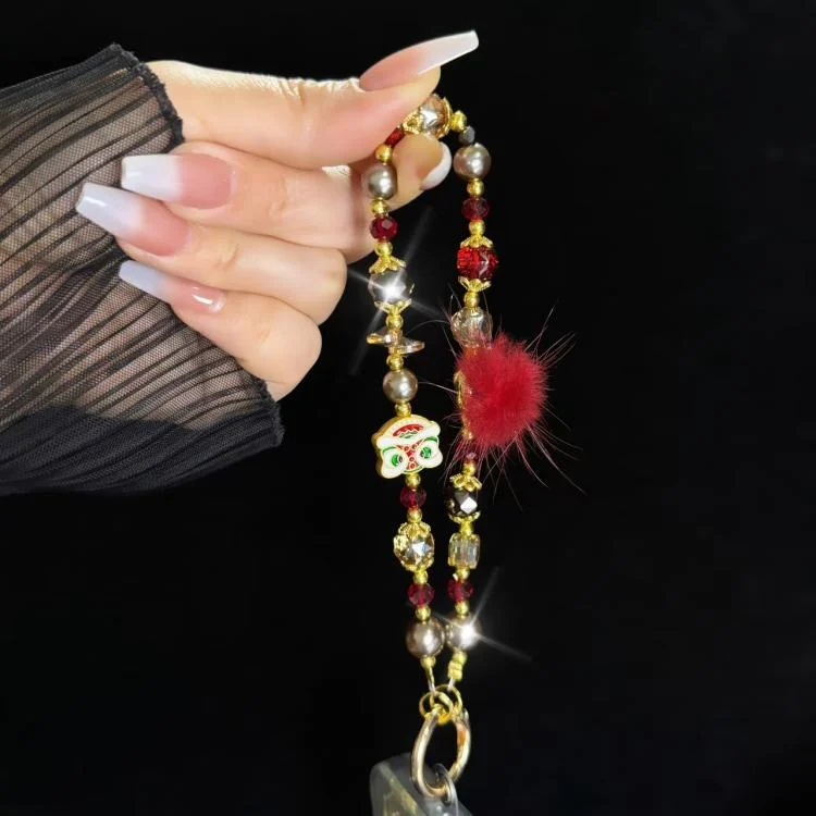 SYA0028153_B5.webp Lion Awakening Hairball Mobile Phone Chain - Image 6