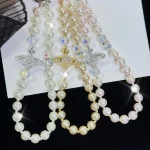 Alloy Saturn Crystal Pearl Phone Chain - Image 3