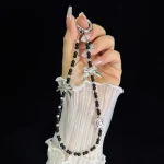 Love Bow Crystal Beads Mobile Phone Chain