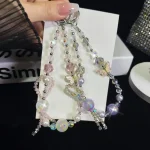 High-Quality Crystal Bead Butterfly Mobile Phone Chain - Image 3